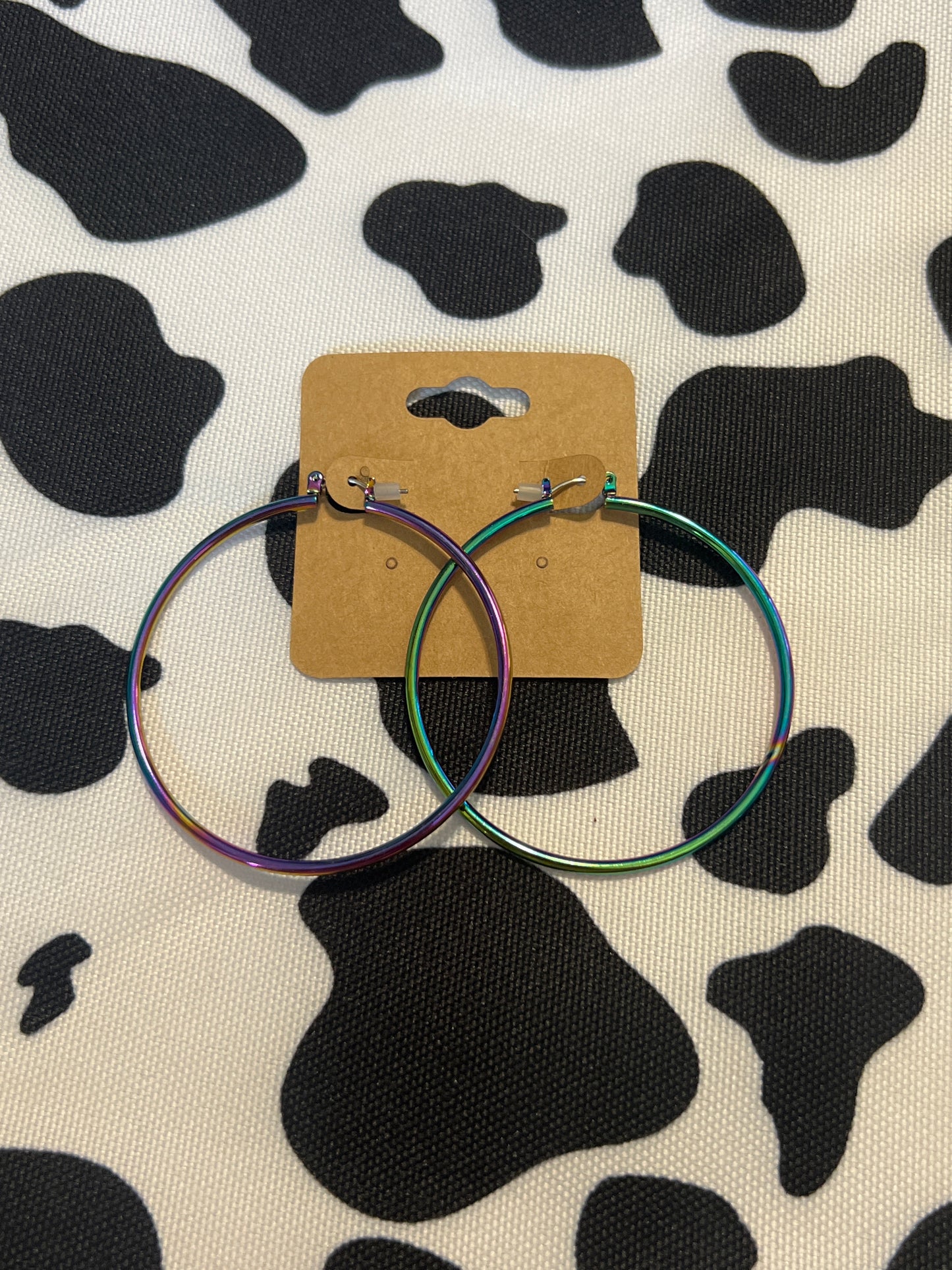 Iridescent hoop earrings