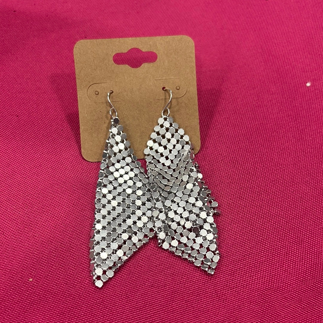 Silver mesh earrings