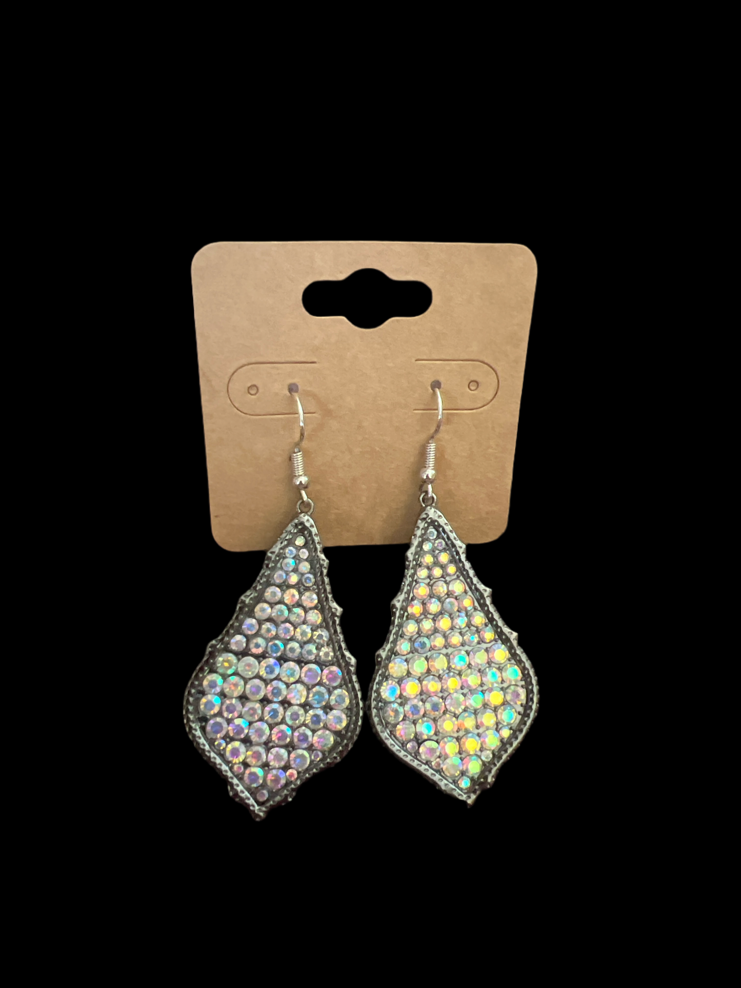 Rhinestone water drop earrings