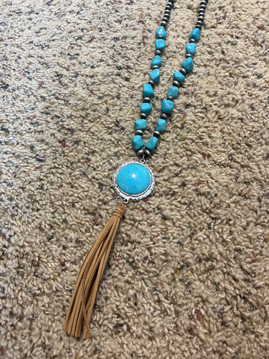 Turquoise Navajo stone necklace