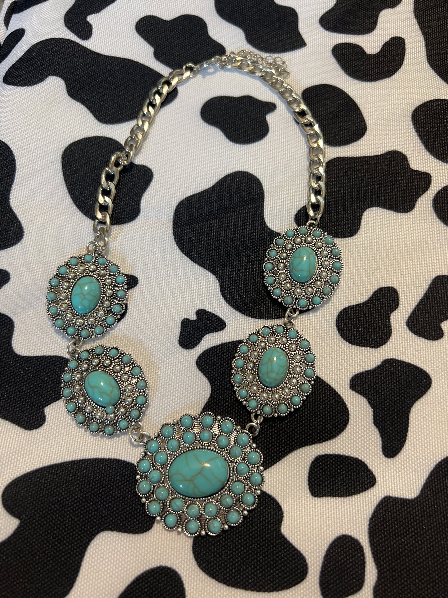 Boho turquoise stone necklace