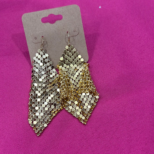 Gold mesh earrings