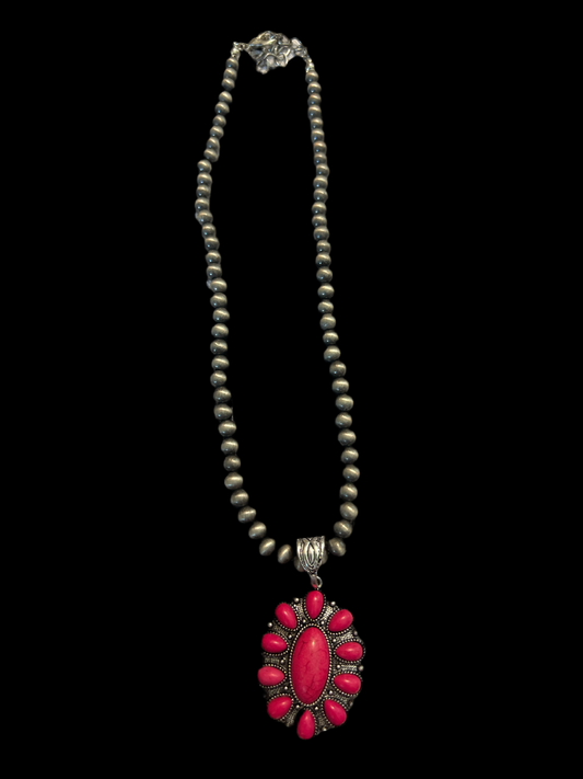 Pink Navajo beaded necklace