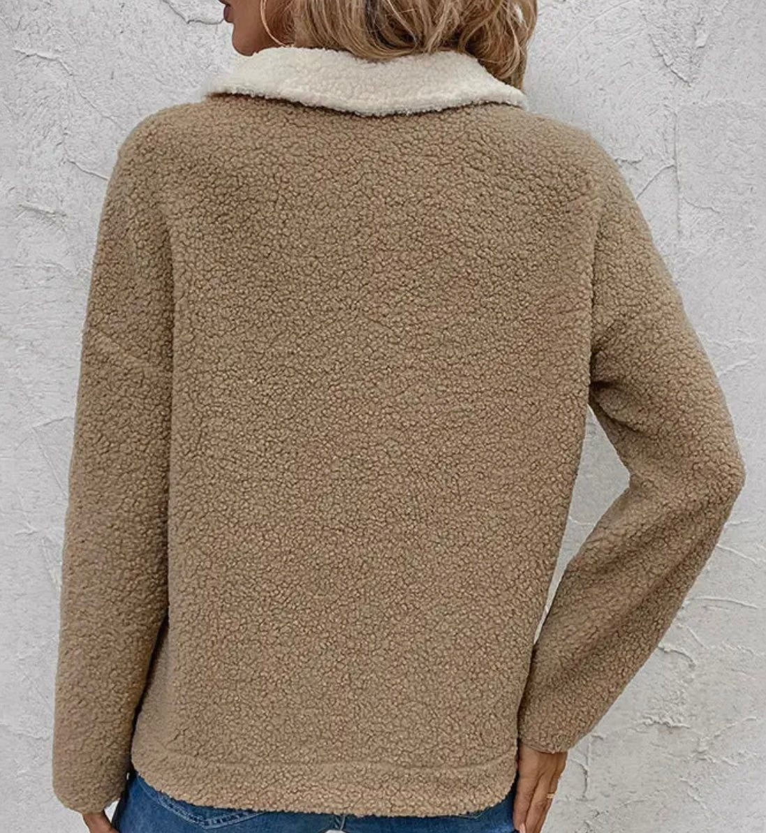 Two Tone Fleece 1/4 Zip Sweater