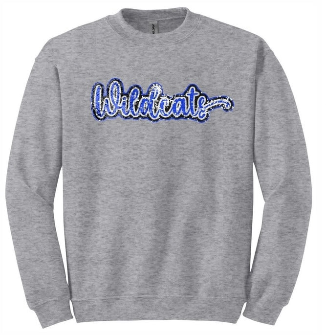 Wildcats Faux Sequin Crewneck Sweatshirt