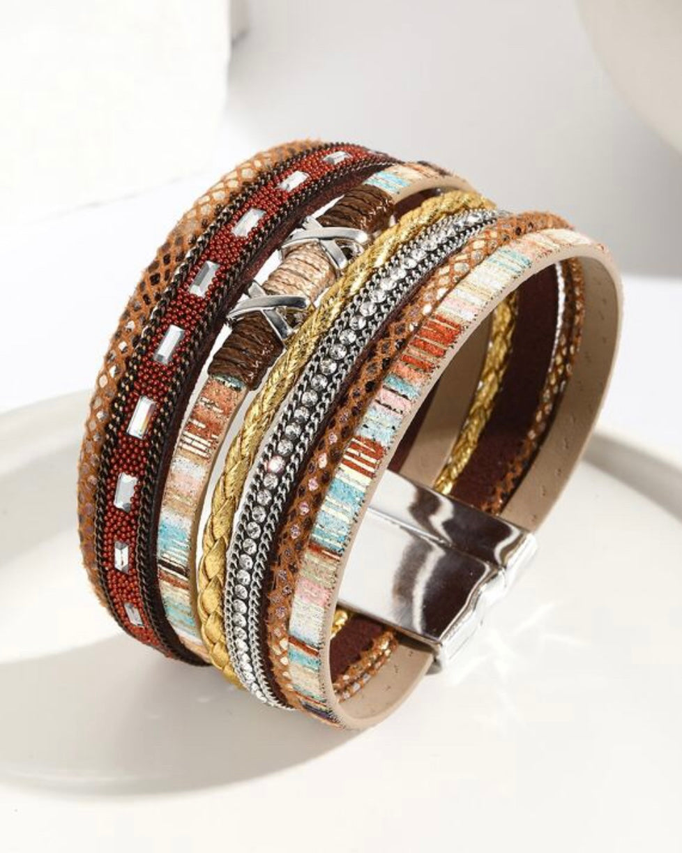 Boho wrapped magnetic bracelet