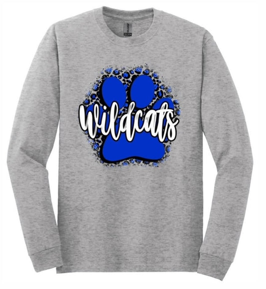 Wildcats Paw Print Long Sleeve Tee