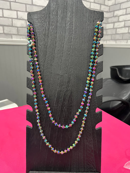 Multi color layered bead necklace