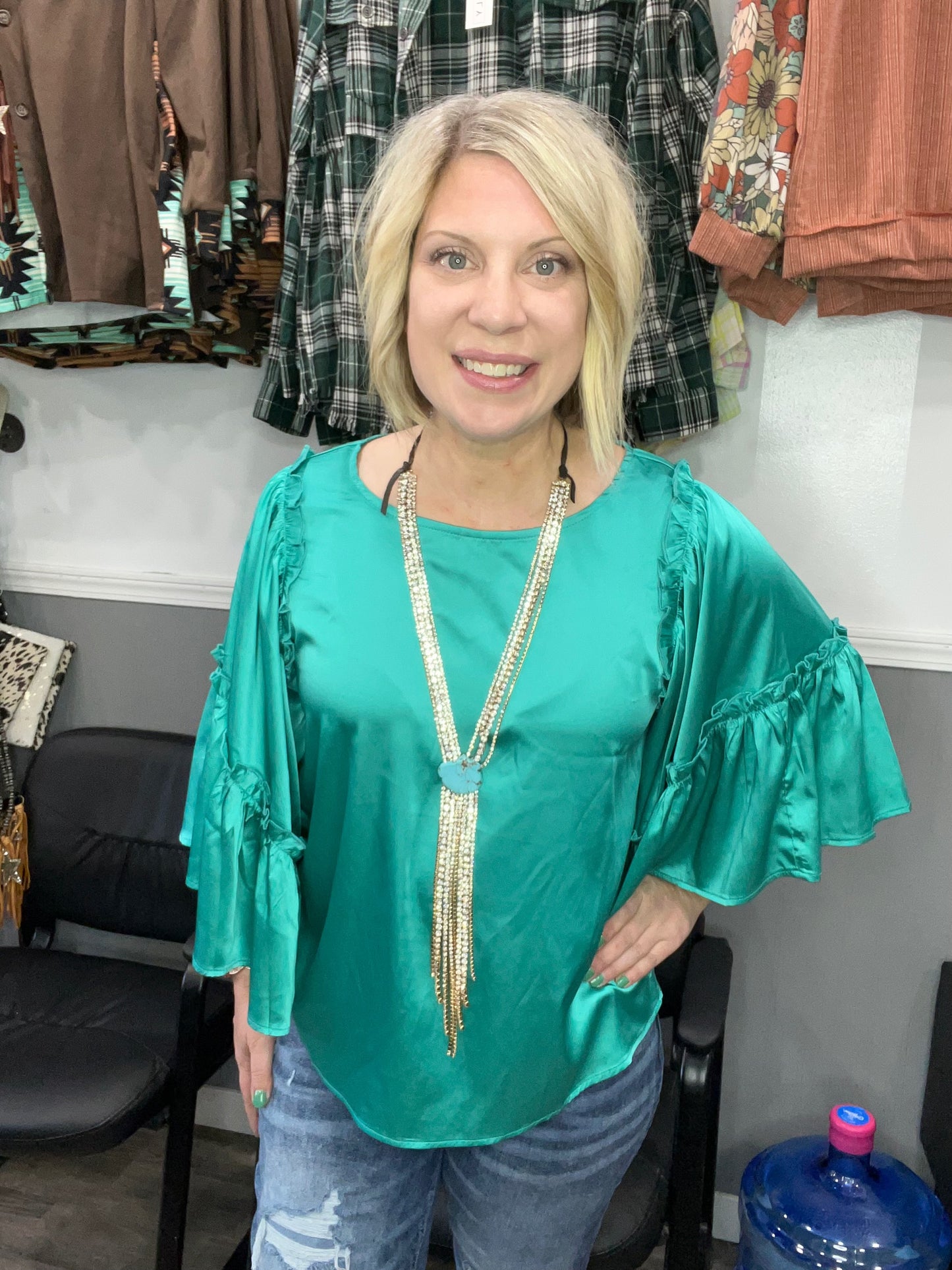 Into the Night Top Turquoise