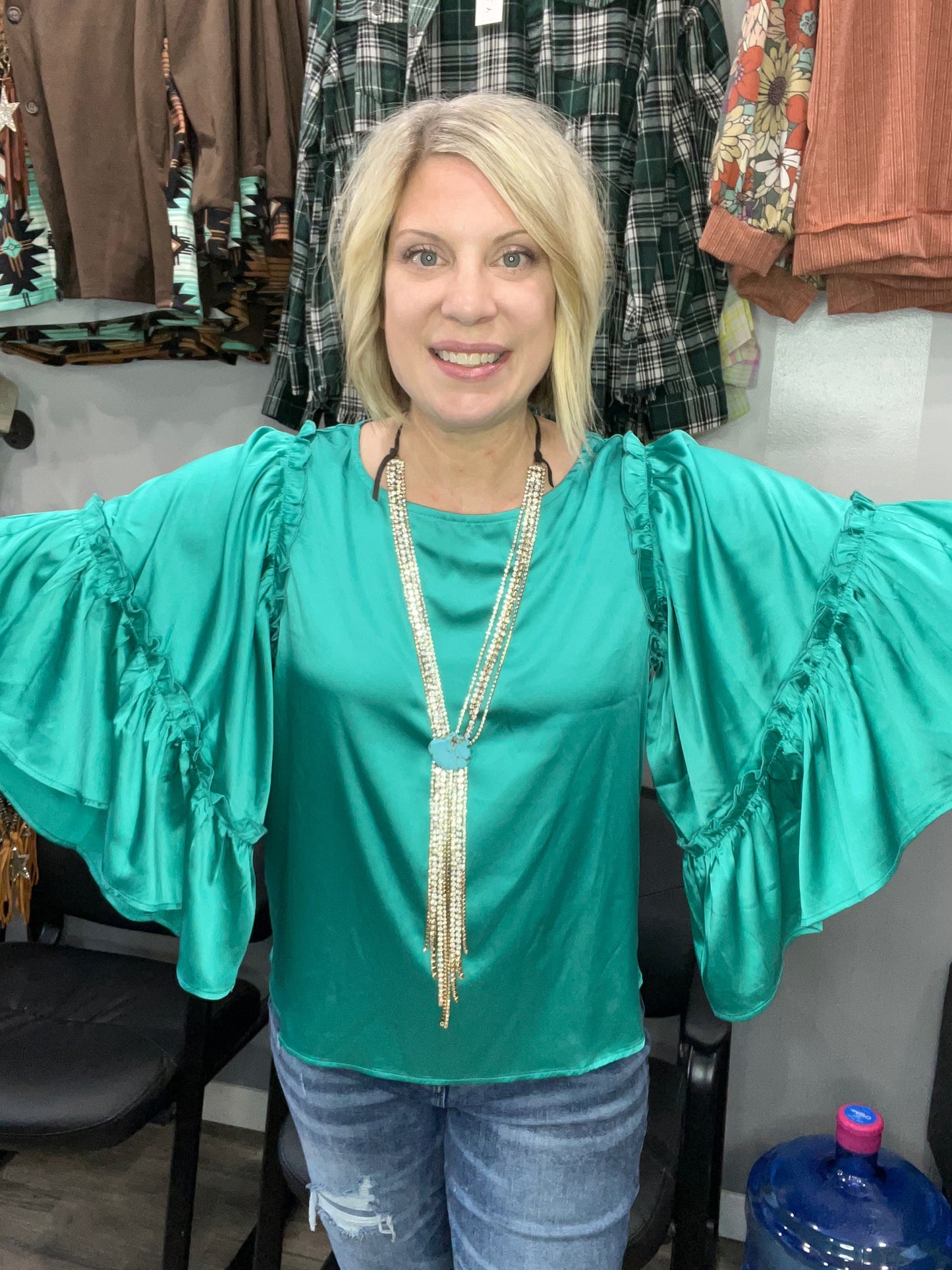 Into the Night Top Turquoise