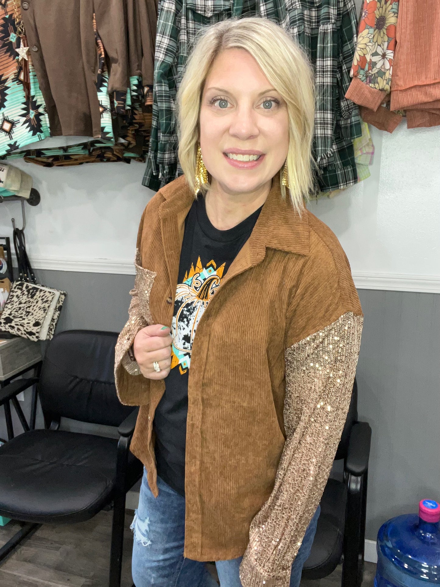 Corduroy Sequin Shacket