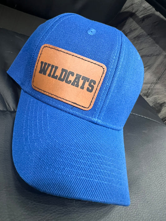 Wildcats Baseball Hat with burned leather patch