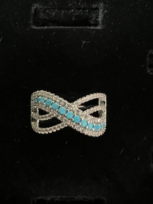 Rhinestone turquoise ring