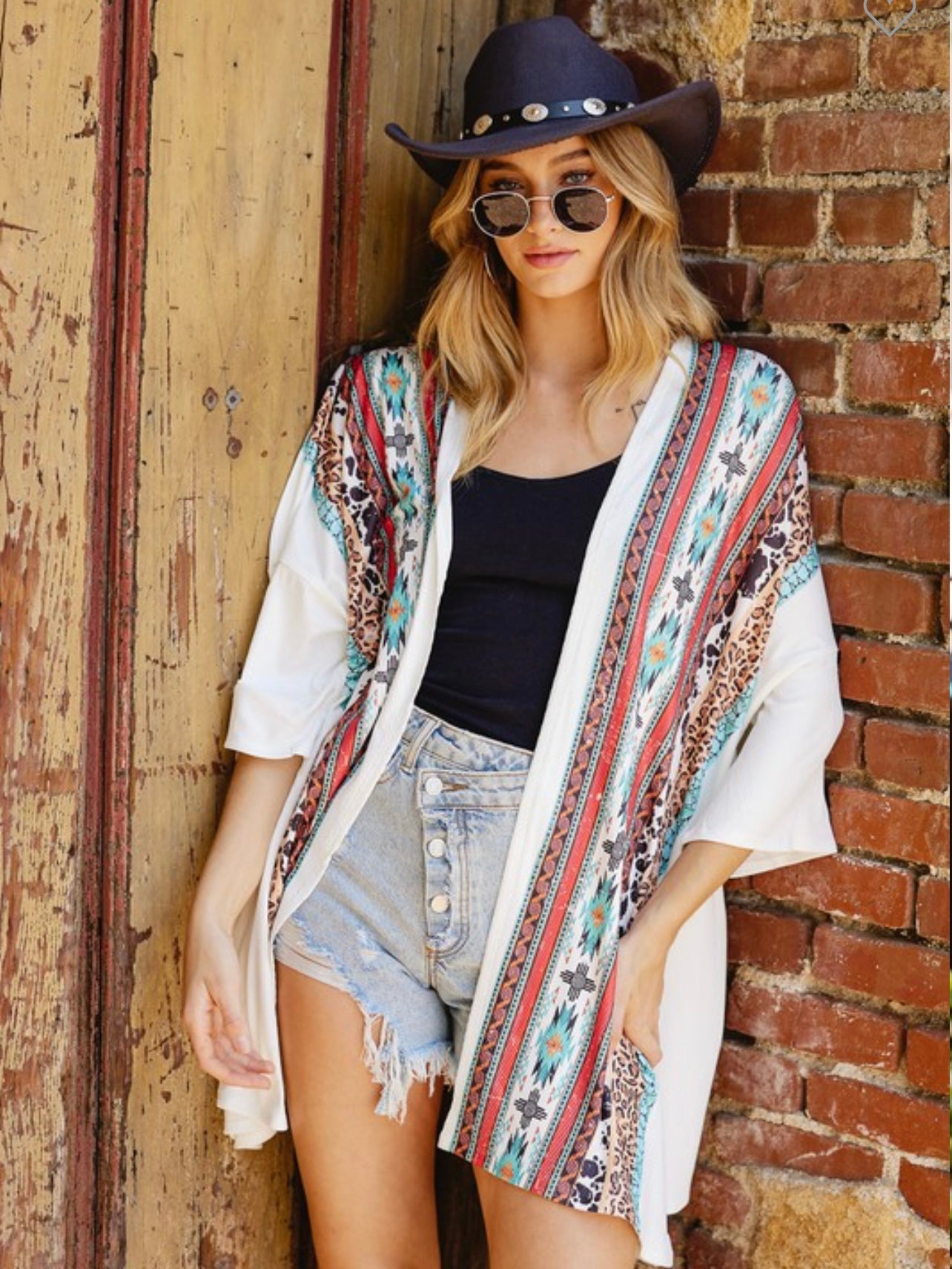 Animal stripe kimono cardigan