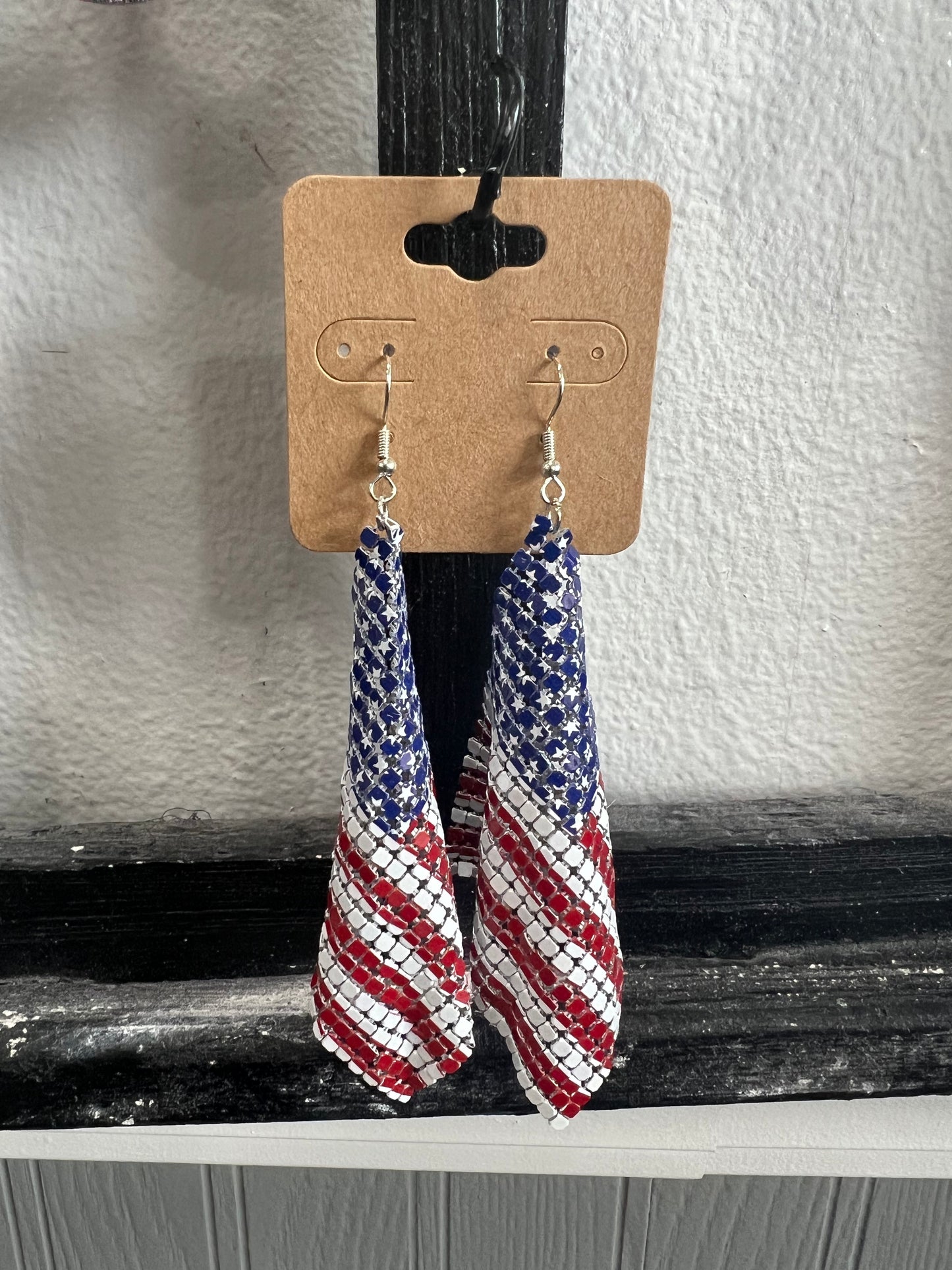 American flag mesh earrings